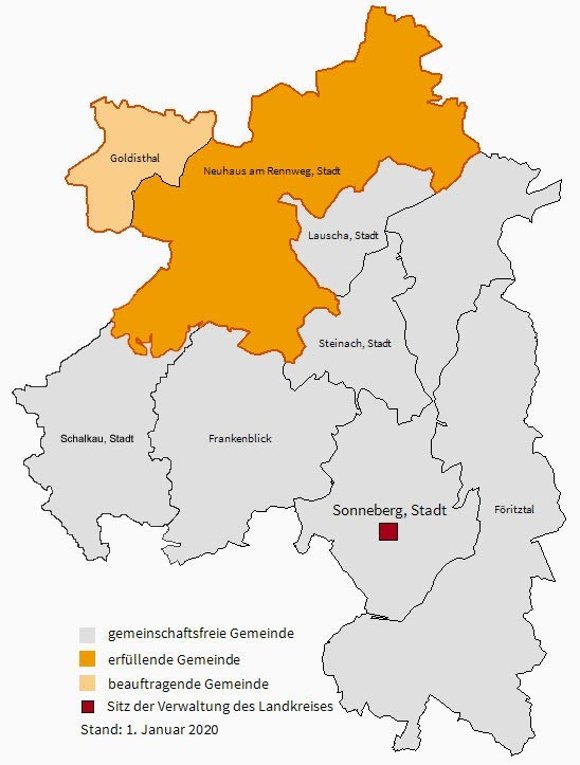Kommunalstruktur Landkreis Sonneberg 2022