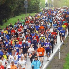 Marathonstrecke des GutsMuths-Rennsteiglaufs bei Neuhaus am Rennweg