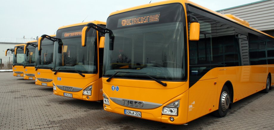 Busse der kreiseigenen OmnibusVerkehrsgesellschaft Sonneberg