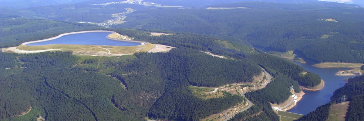 Luftbild des größten deutschen Pumpspeicherwerks in Goldisthal Luftbild des größten deutschen Pumpspeicherwerks in Goldisthal