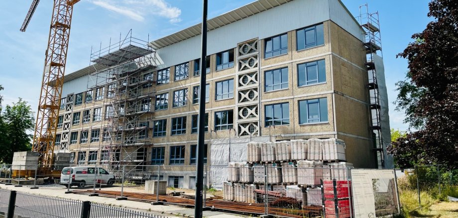 Die Großbaustelle zur Generalsanierung der Regelschule Cuno Hoffmeister Sonneberg